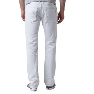 Cult of individuality rebel, straight, distressed, button fly, white SZ 38